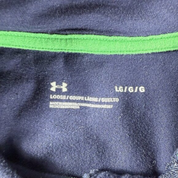 Under Armour Notre Dame Fighting Irish 1/4 Zip Pullover Shirt Blue Men’s Size L - Picture 3 of 8